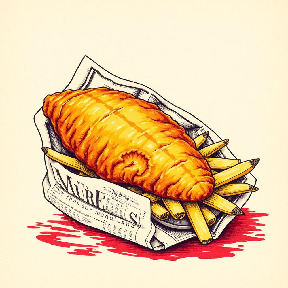 Golden battered fish and hand-cut chips wrapped in paper